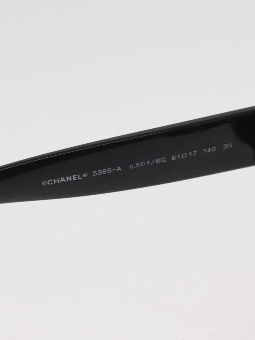 CHANEL COCO Mark Sunglasses plastic Black 5385-A CC Auth BA11986